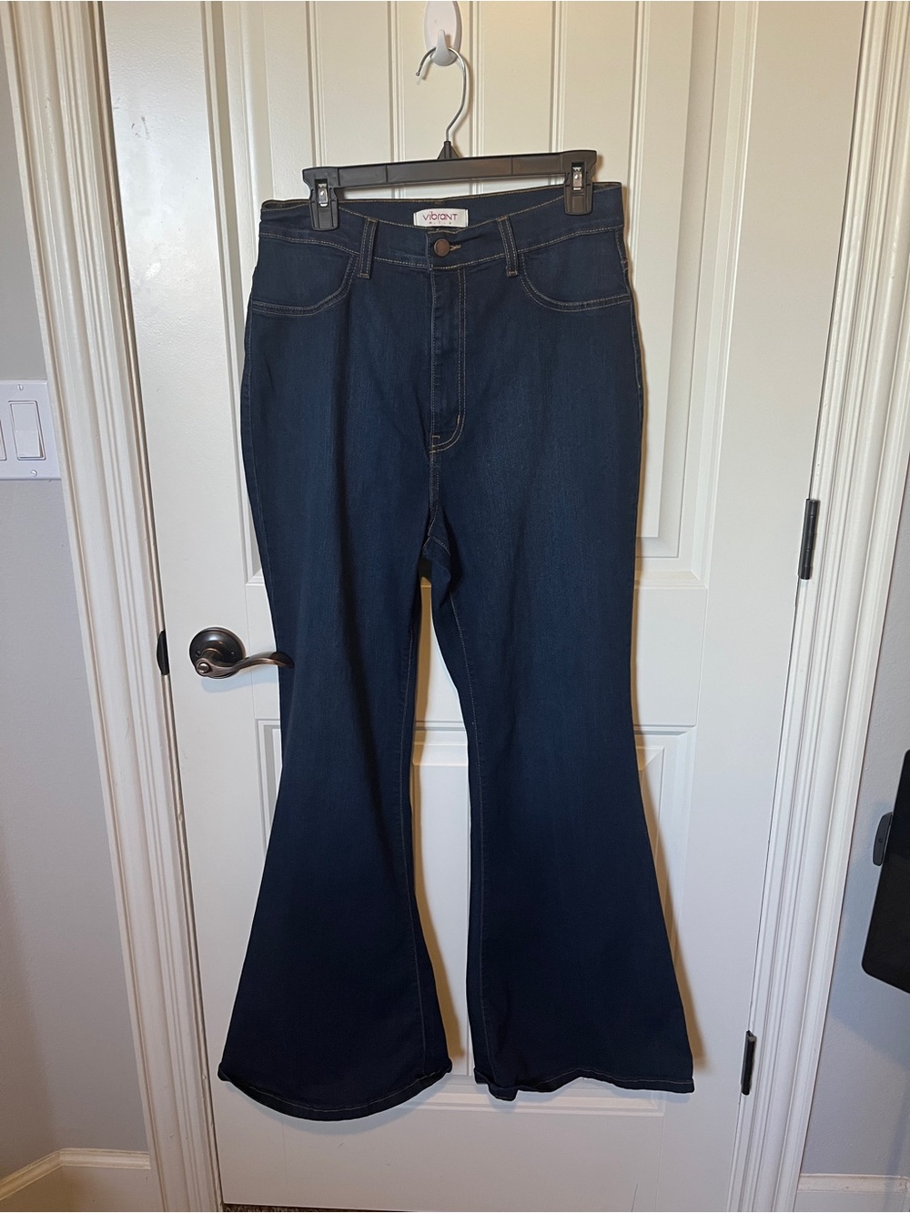 Vibrant Dark Indigo Flare Jeans
